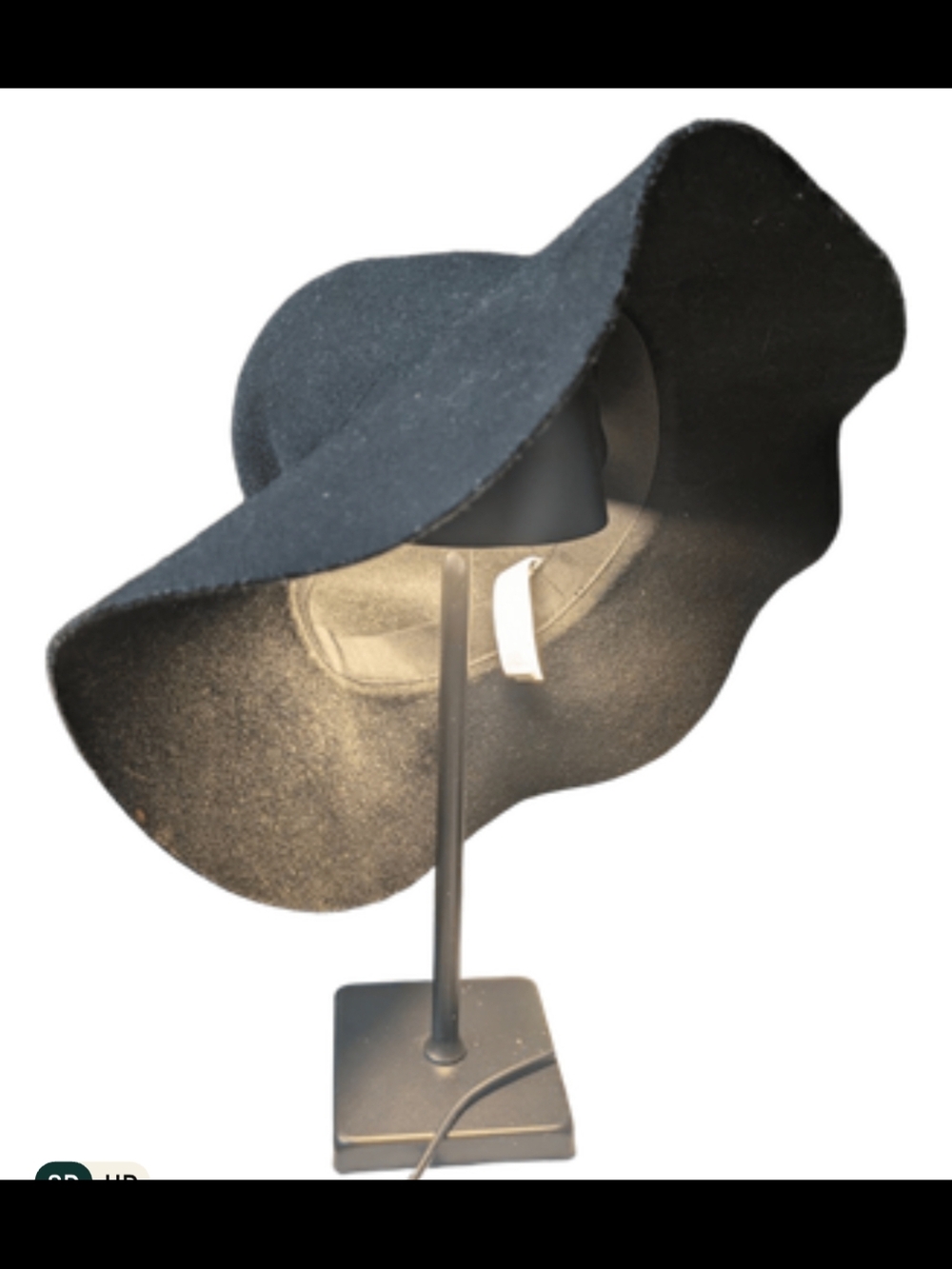 Black Wide-Brim Floppy Felt Hat